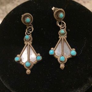 Old Pawn Silver & Turquoise earrings